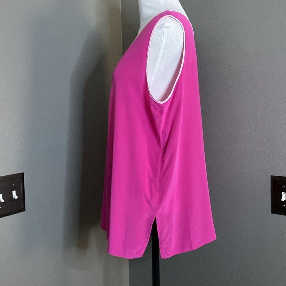 Vintage Bob Mackie Wearable Art 100% silk Pink Tank Sleeveless Blouse Barbiecore - Picture 6 of 9
